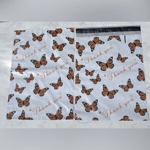 White polymailers with butterfly Design